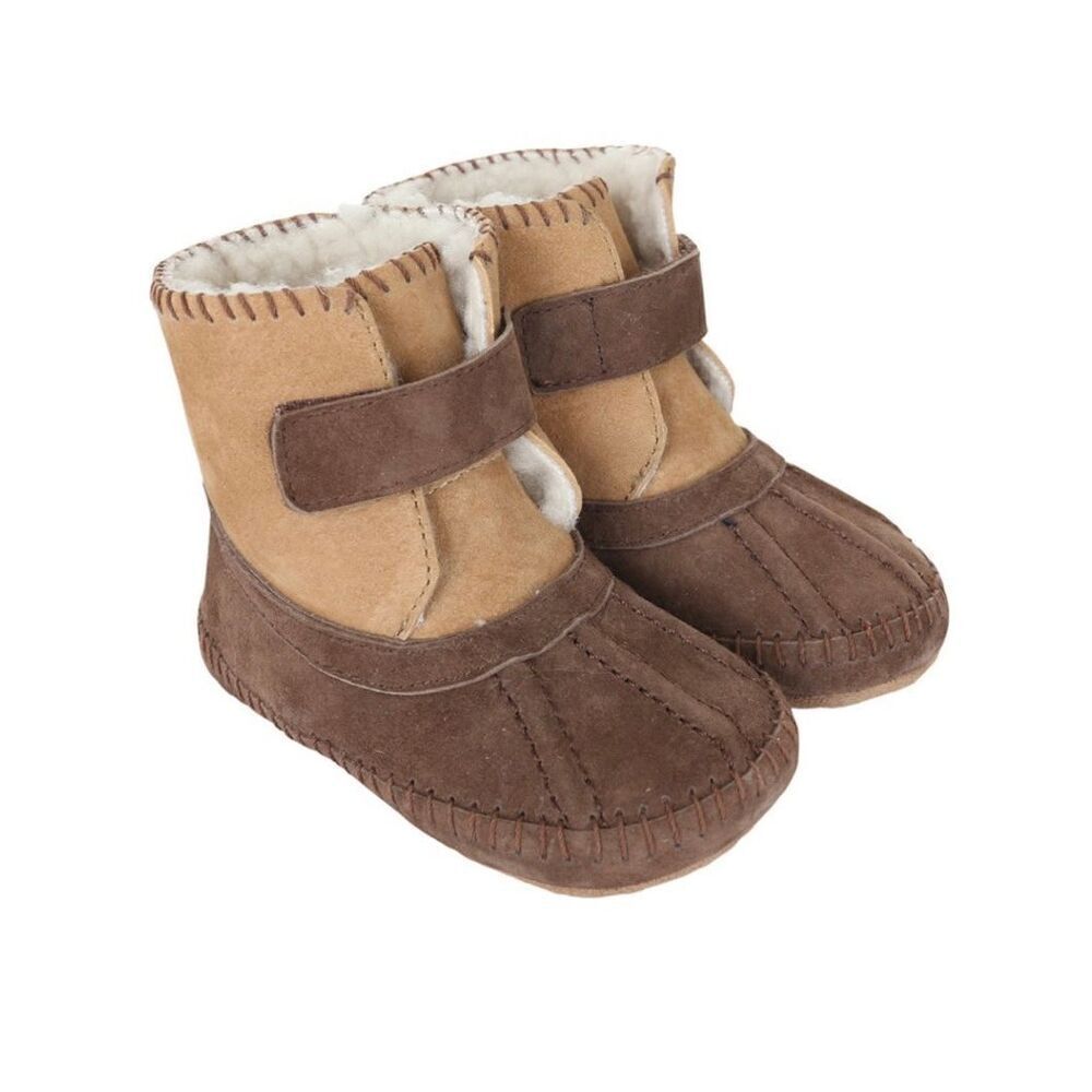 NEW Robeez Baby 0-6 Months Galway Cozy Suede and Sherpa Lined Boots